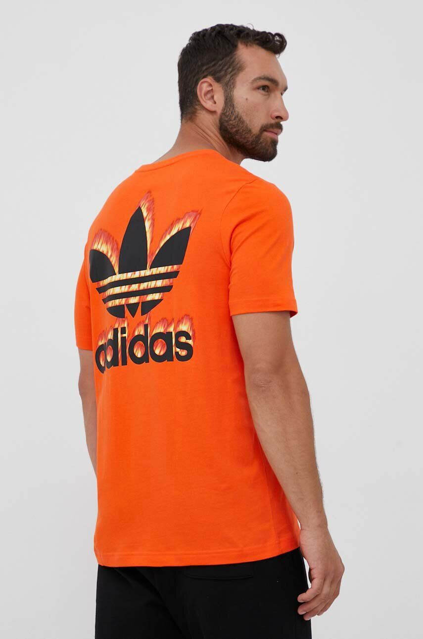 adidas Originals Tričko pánske oranžová farba s potlačou - Pepit.sk