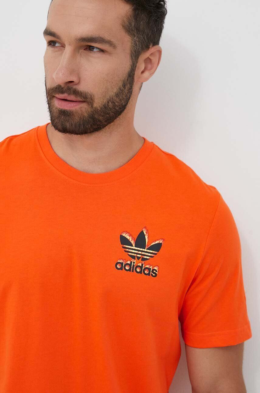 adidas Originals Tričko pánske oranžová farba s potlačou - Pepit.sk