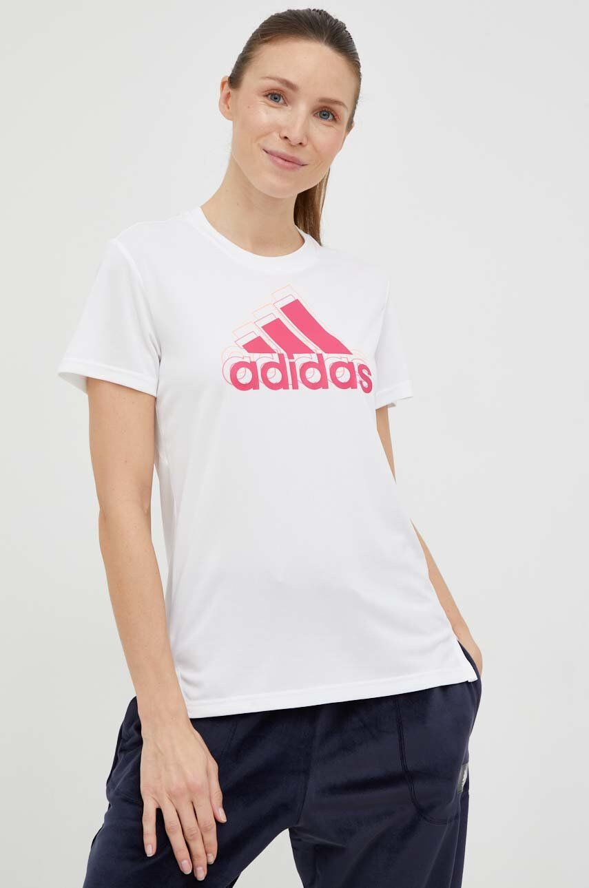 adidas Performance Bežecké tričko Brand Love biela farba - Pepit.sk