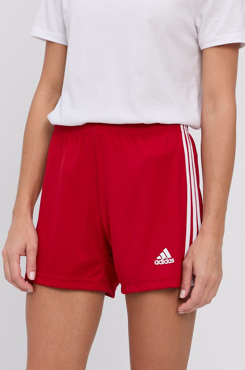 adidas Performance Šortky GN5783 dámske červená farba jednofarebné stredne vysoký pás - Pepit.sk