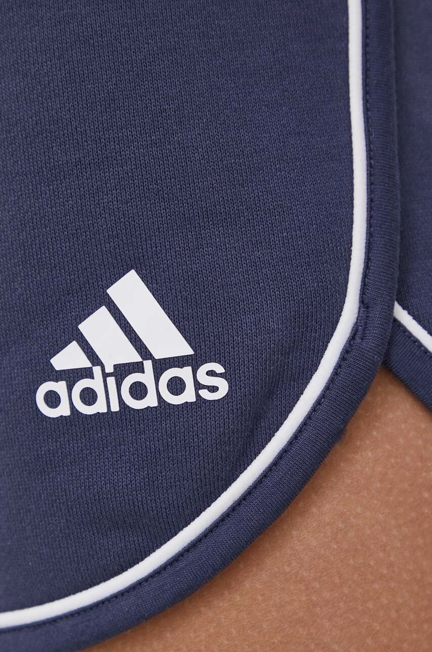 adidas Performance Šortky HE0342 dámske tmavomodrá farba s nášivkou stredne vysoký pás - Pepit.sk