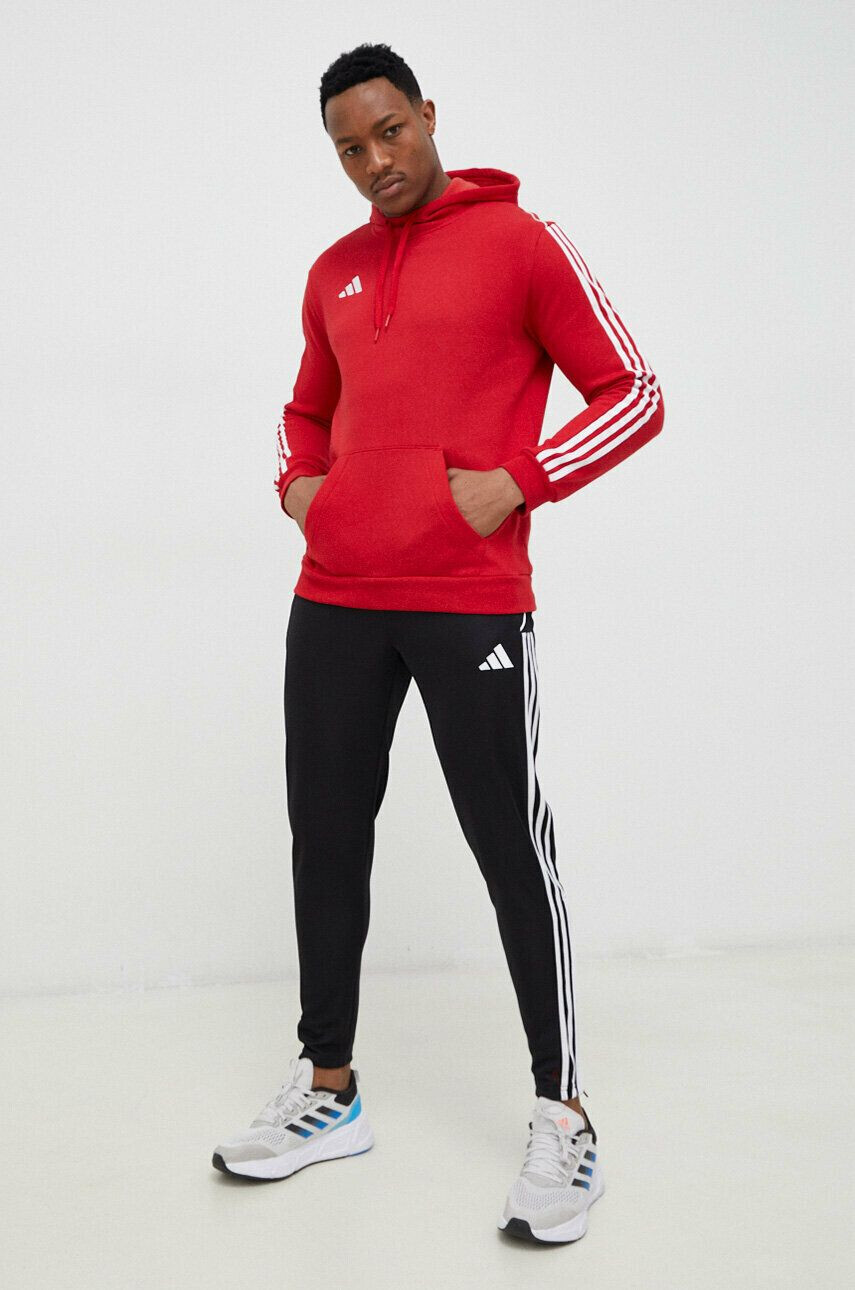 adidas Performance Tepláková mikina Tiro 23 červená farba s kapucňou s nášivkou - Pepit.sk