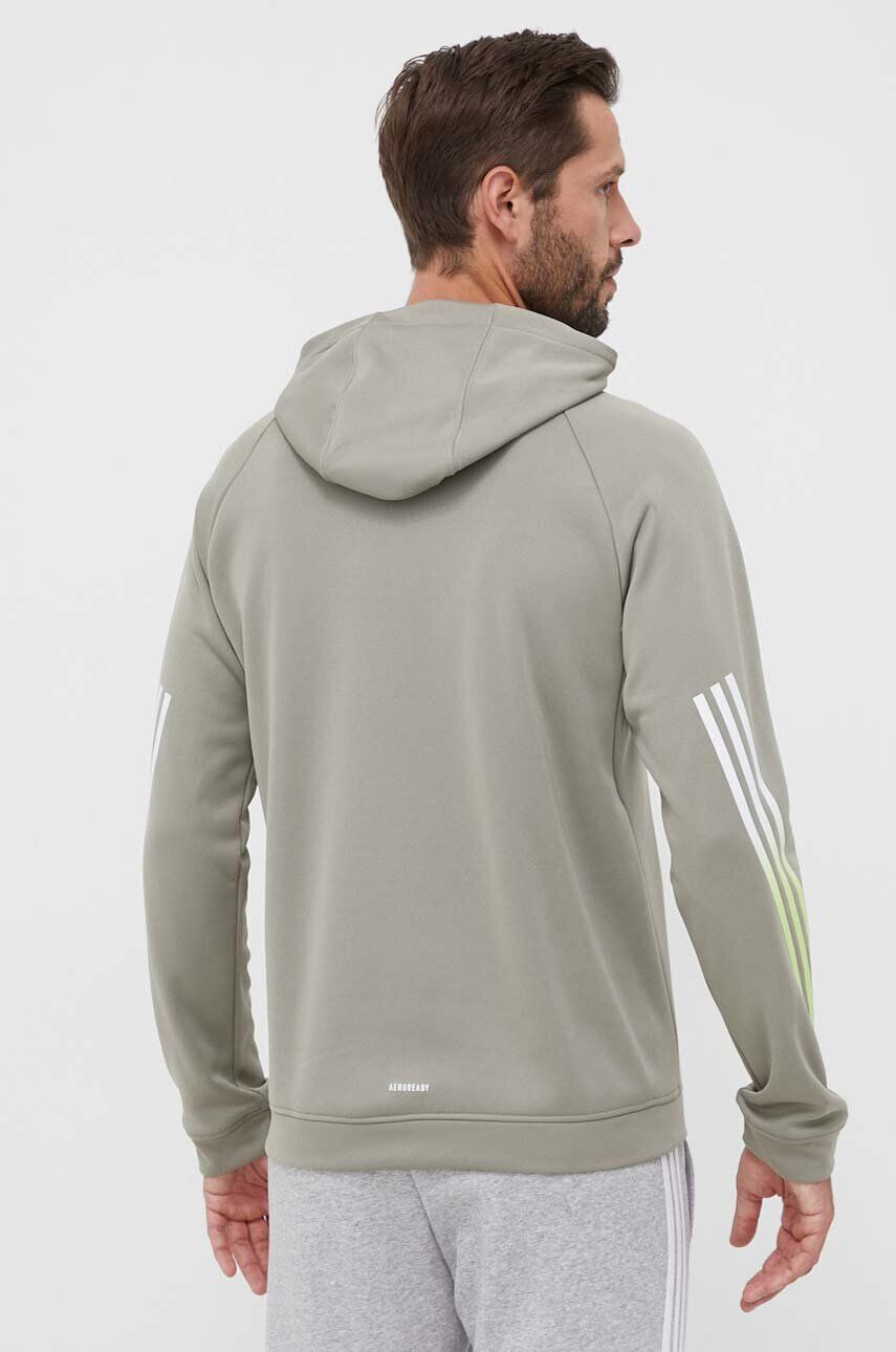 adidas Performance Tréningová mikina Train Icons zelená farba s kapucňou s potlačou - Pepit.sk