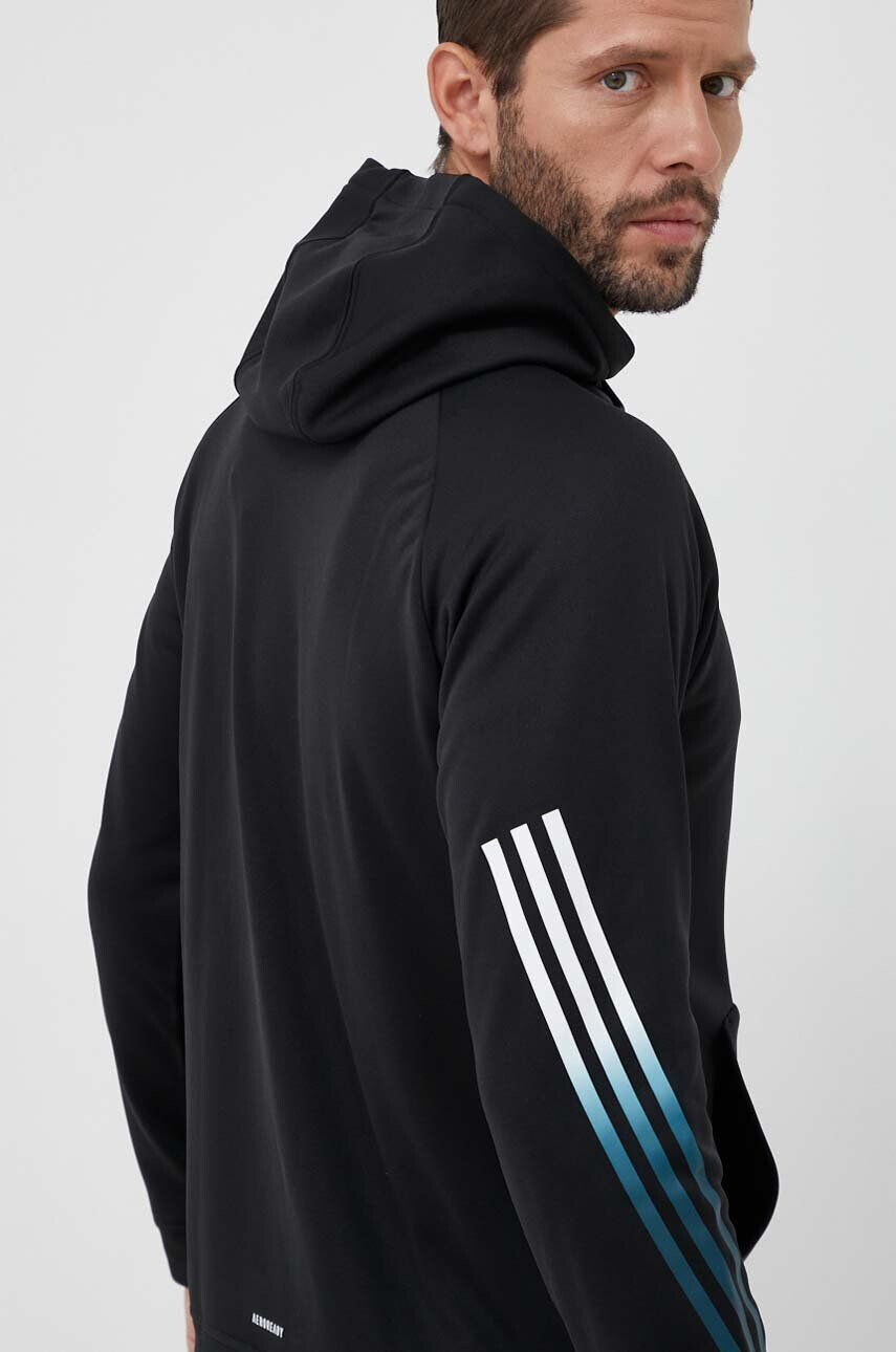 adidas Performance Tréningová mikina Train Icons čierna farba s kapucňou s potlačou - Pepit.sk