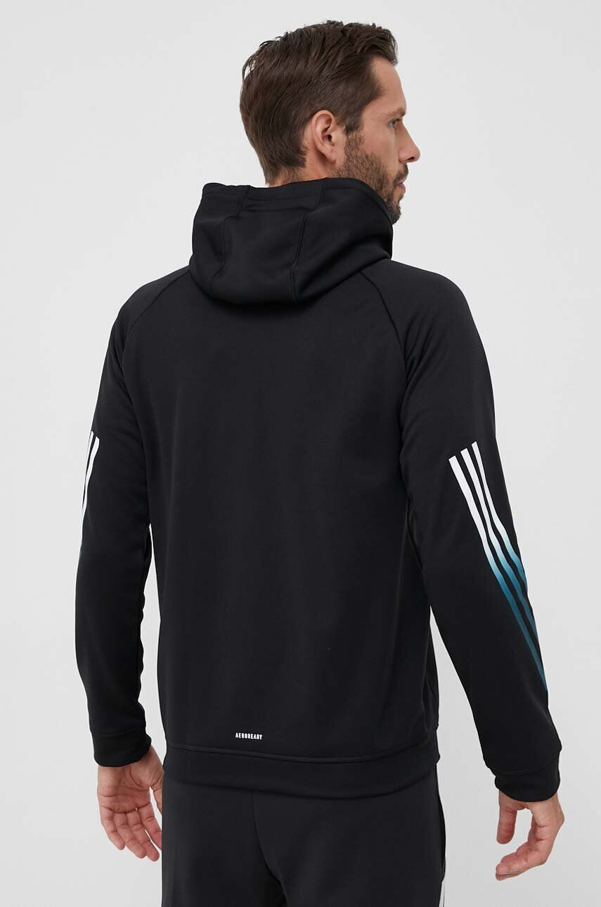 adidas Performance Tréningová mikina Train Icons čierna farba s kapucňou s potlačou - Pepit.sk