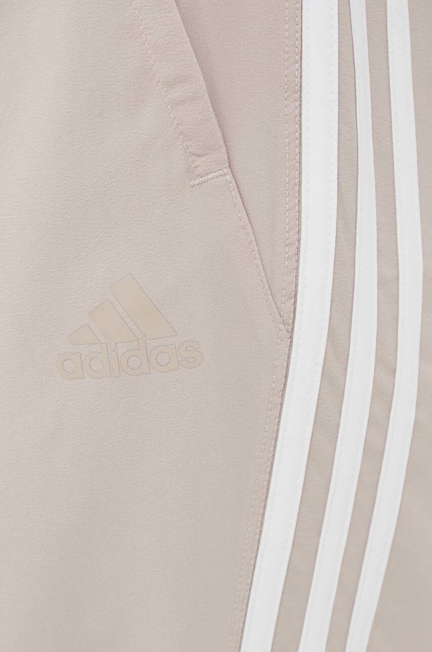 adidas Performance Tréningové nohavice dámske béžová farba s nášivkou - Pepit.sk