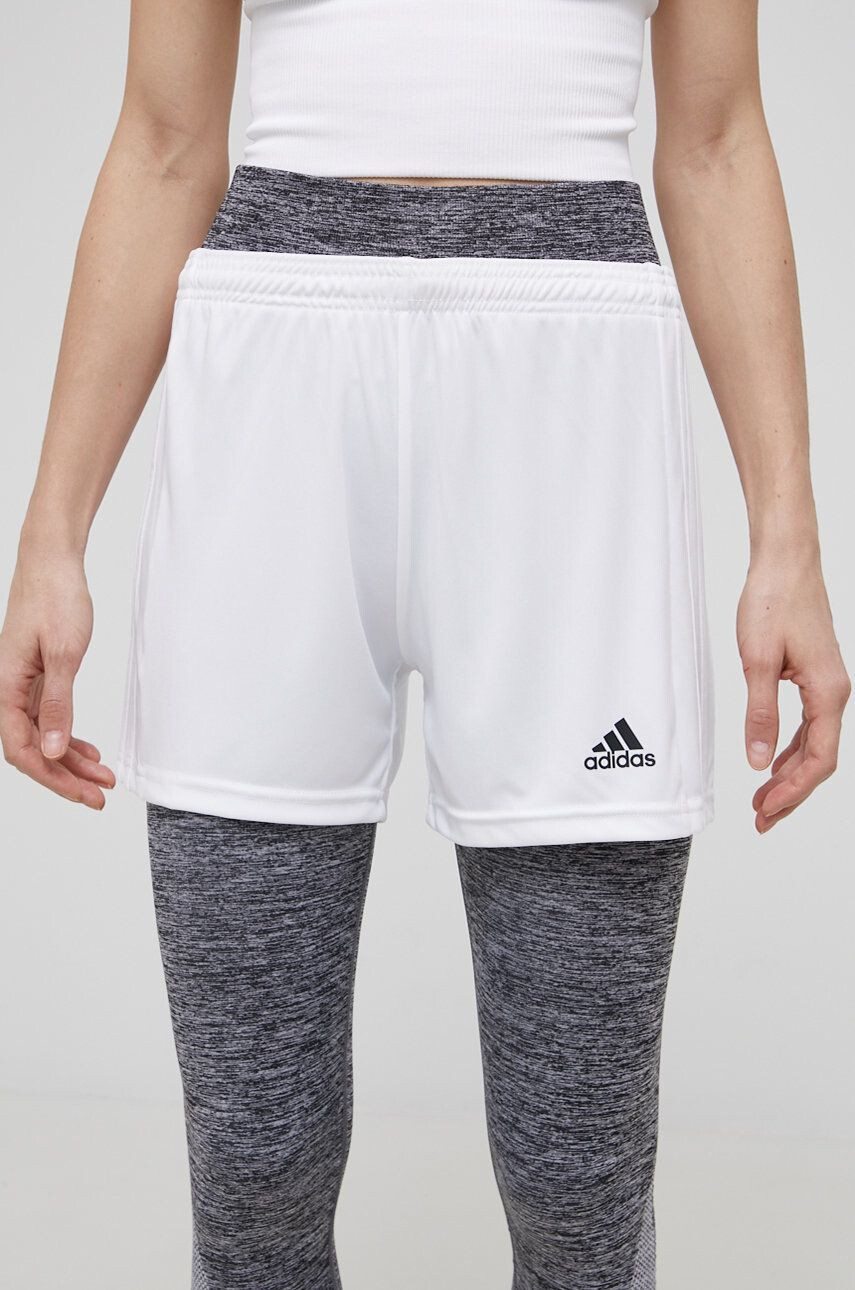 adidas Performance Tréningové šortky GN5782 dámske biela farba jednofarebné stredne vysoký pás - Pepit.sk