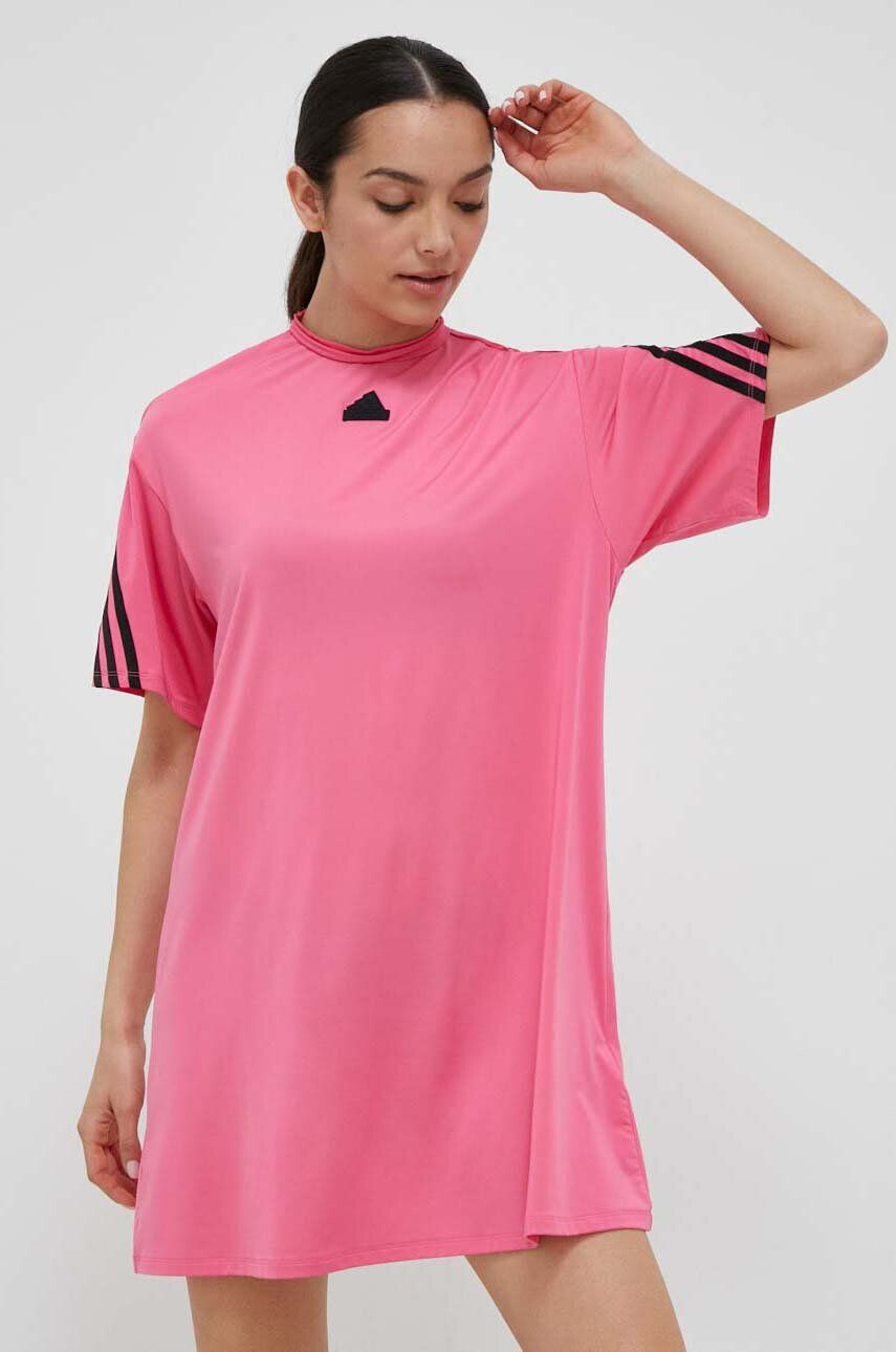 adidas Šaty ružová farba mini oversize - Pepit.sk