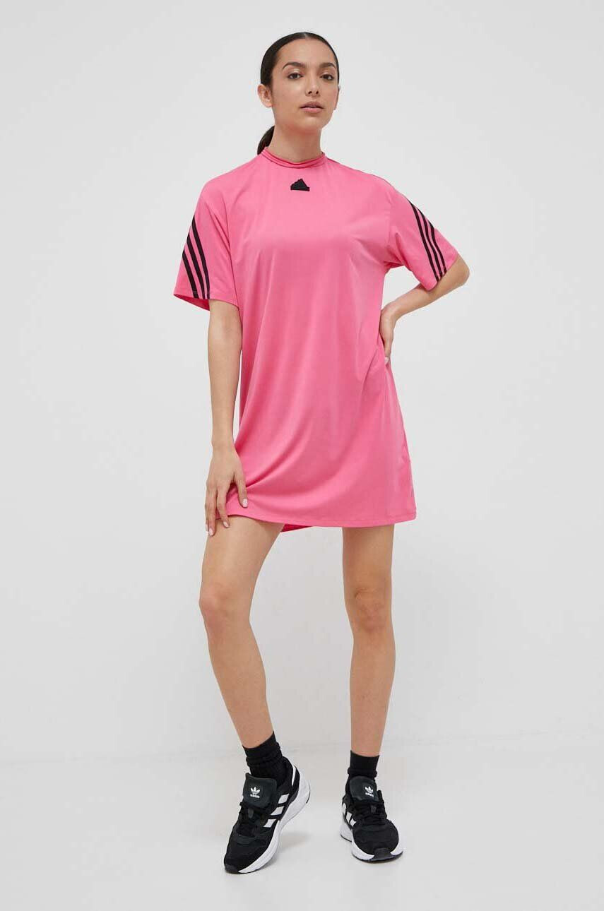 adidas Šaty ružová farba mini oversize - Pepit.sk