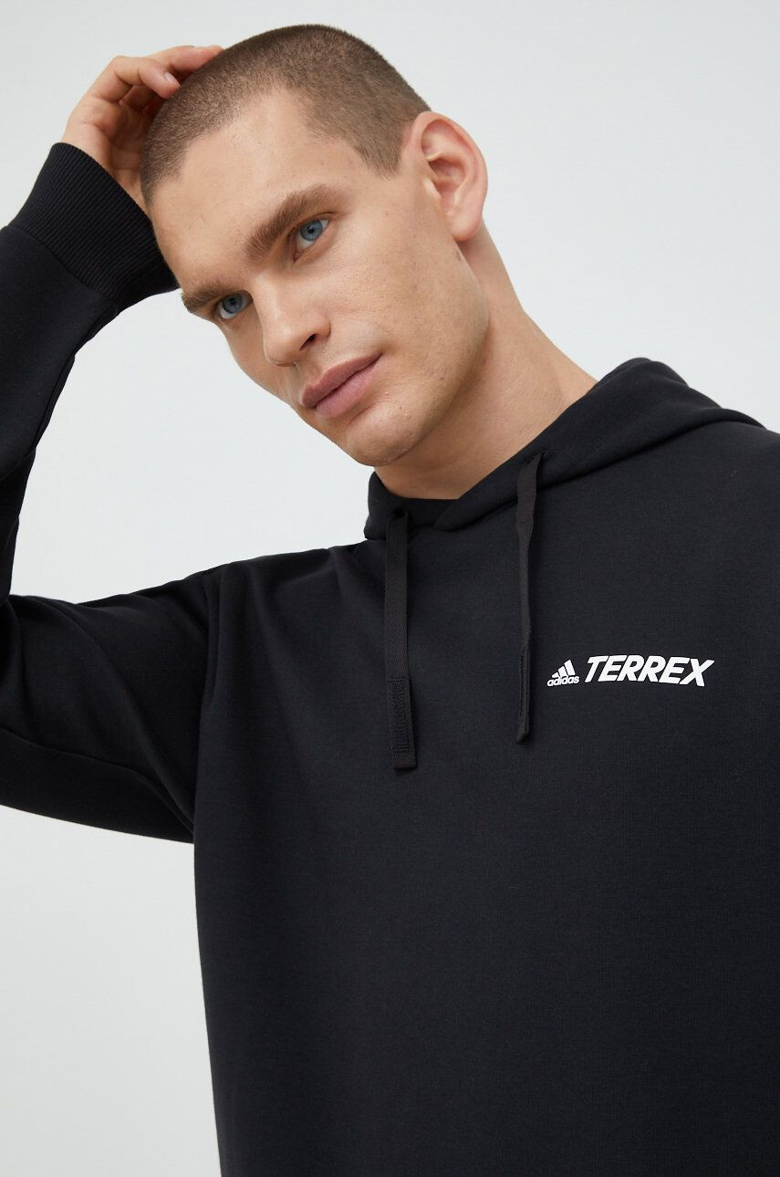 adidas TERREX Tepláková mikina Logo pánska čierna farba jednofarebná - Pepit.sk