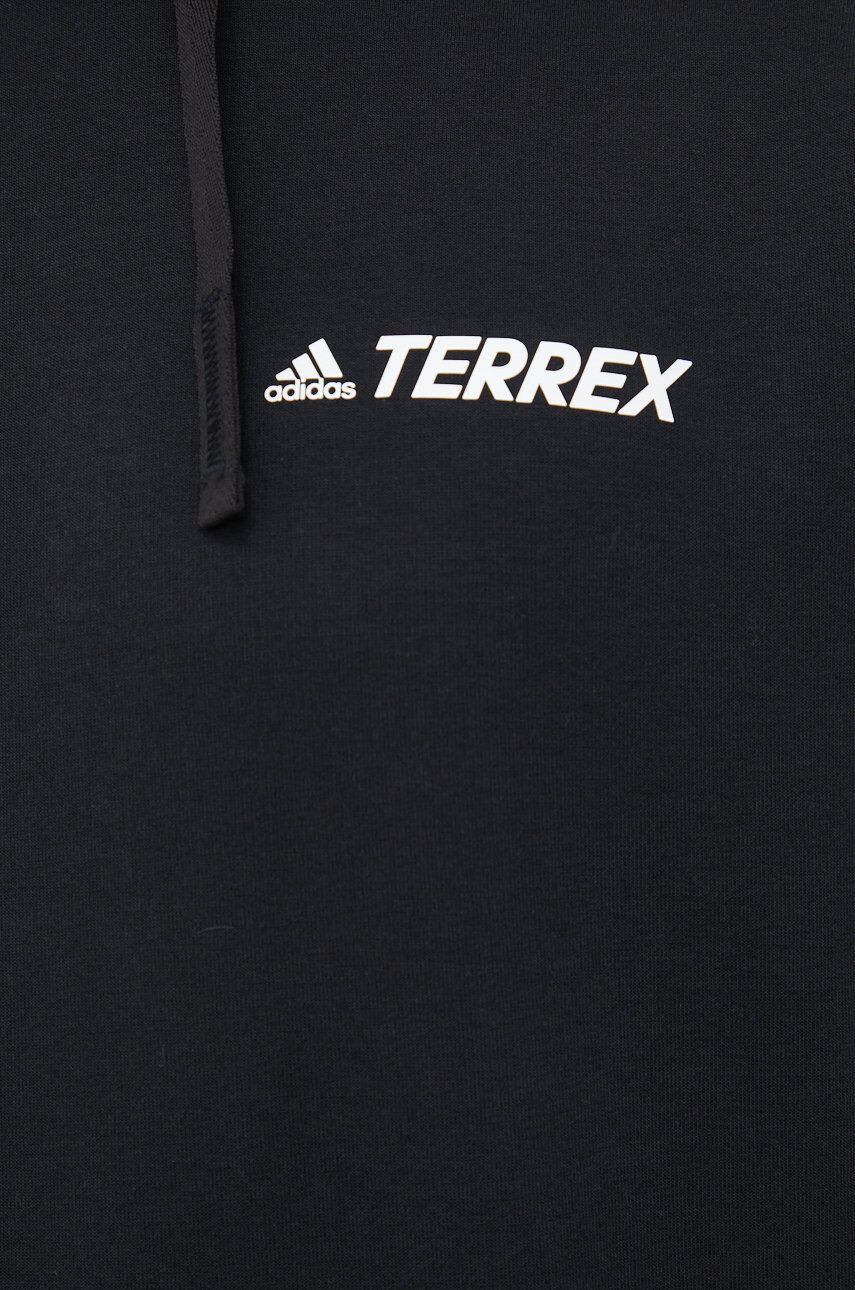 adidas TERREX Tepláková mikina Logo pánska čierna farba jednofarebná - Pepit.sk