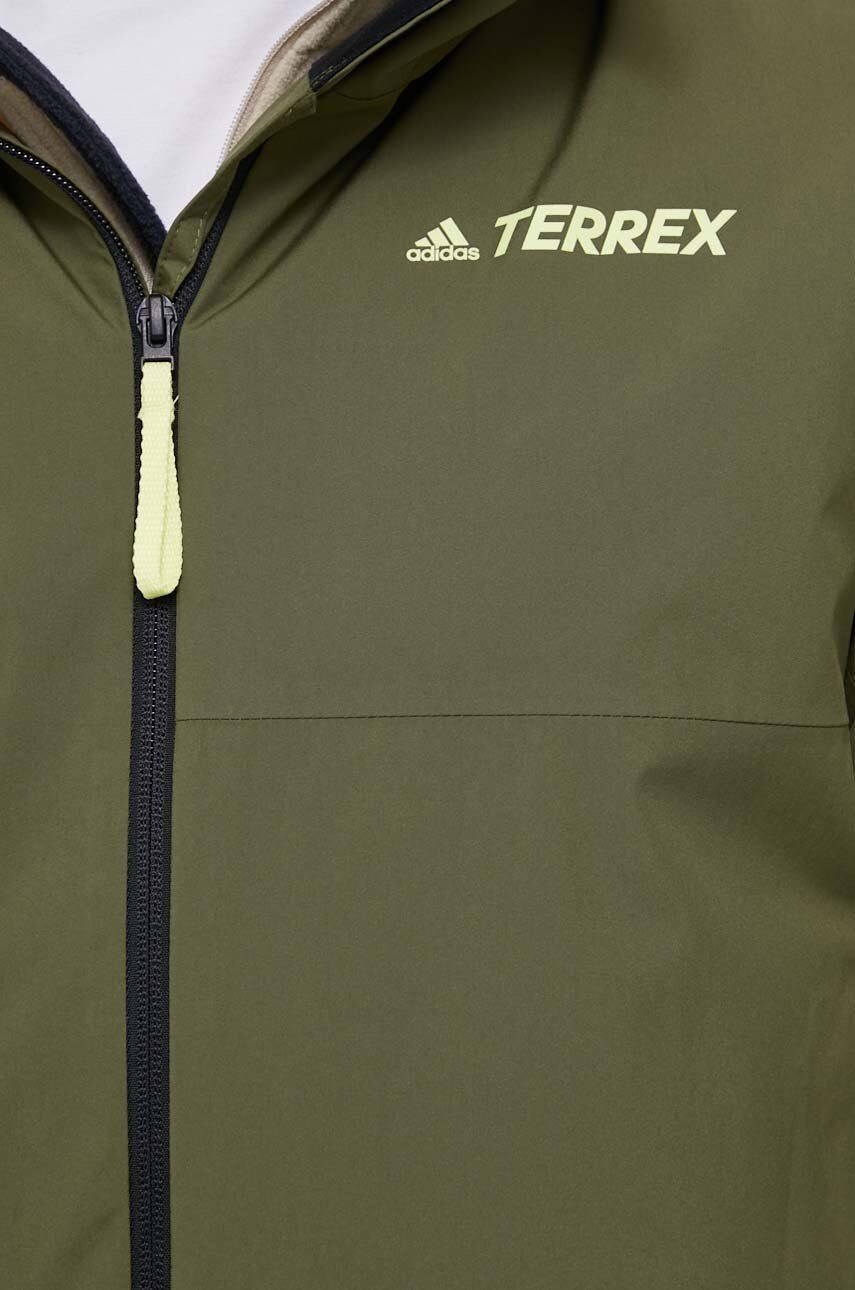 adidas TERREX Turistická bunda zelená farba - Pepit.sk