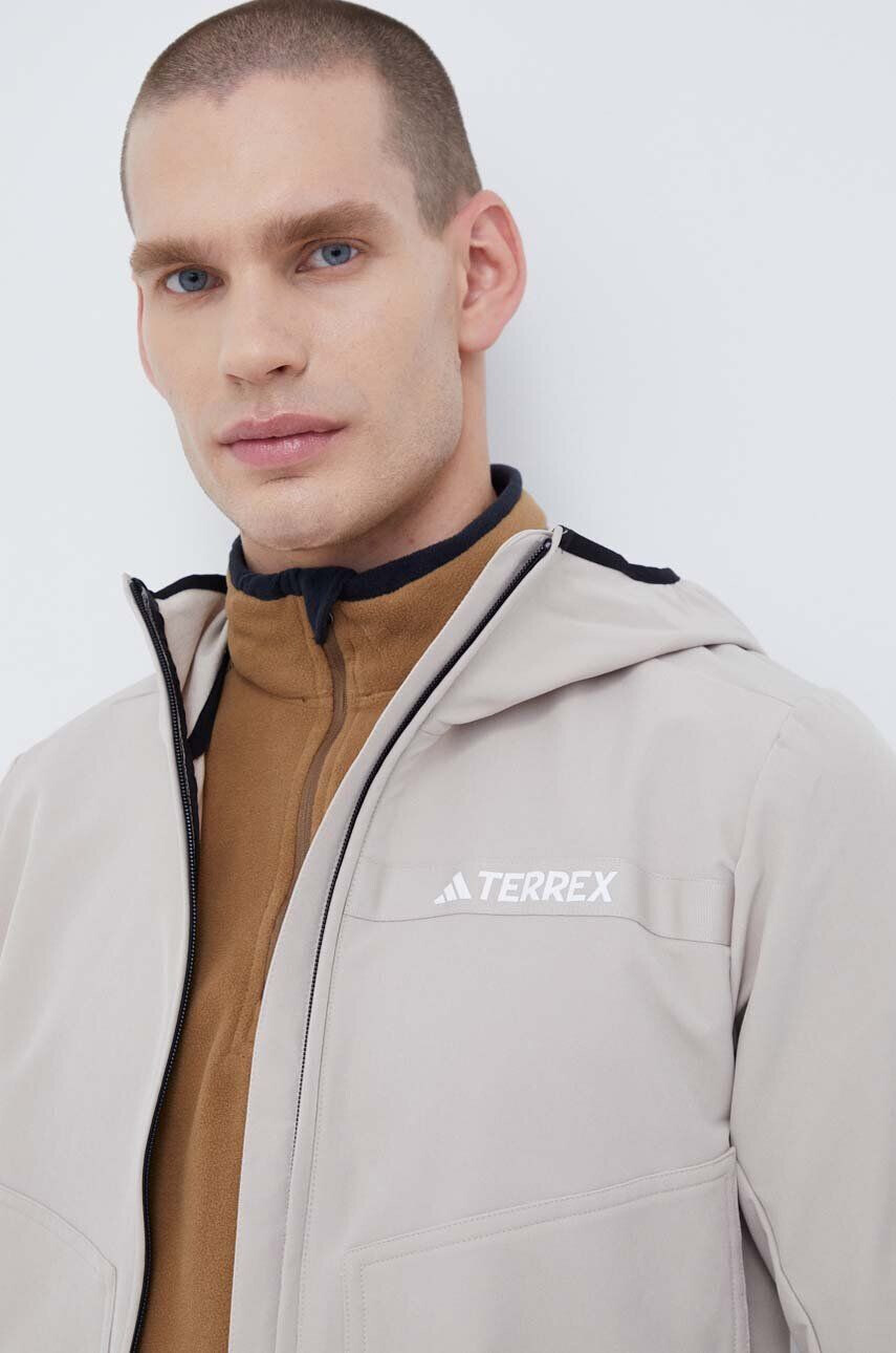 adidas TERREX Turistická bunda Multi Softshell béžová farba - Pepit.sk