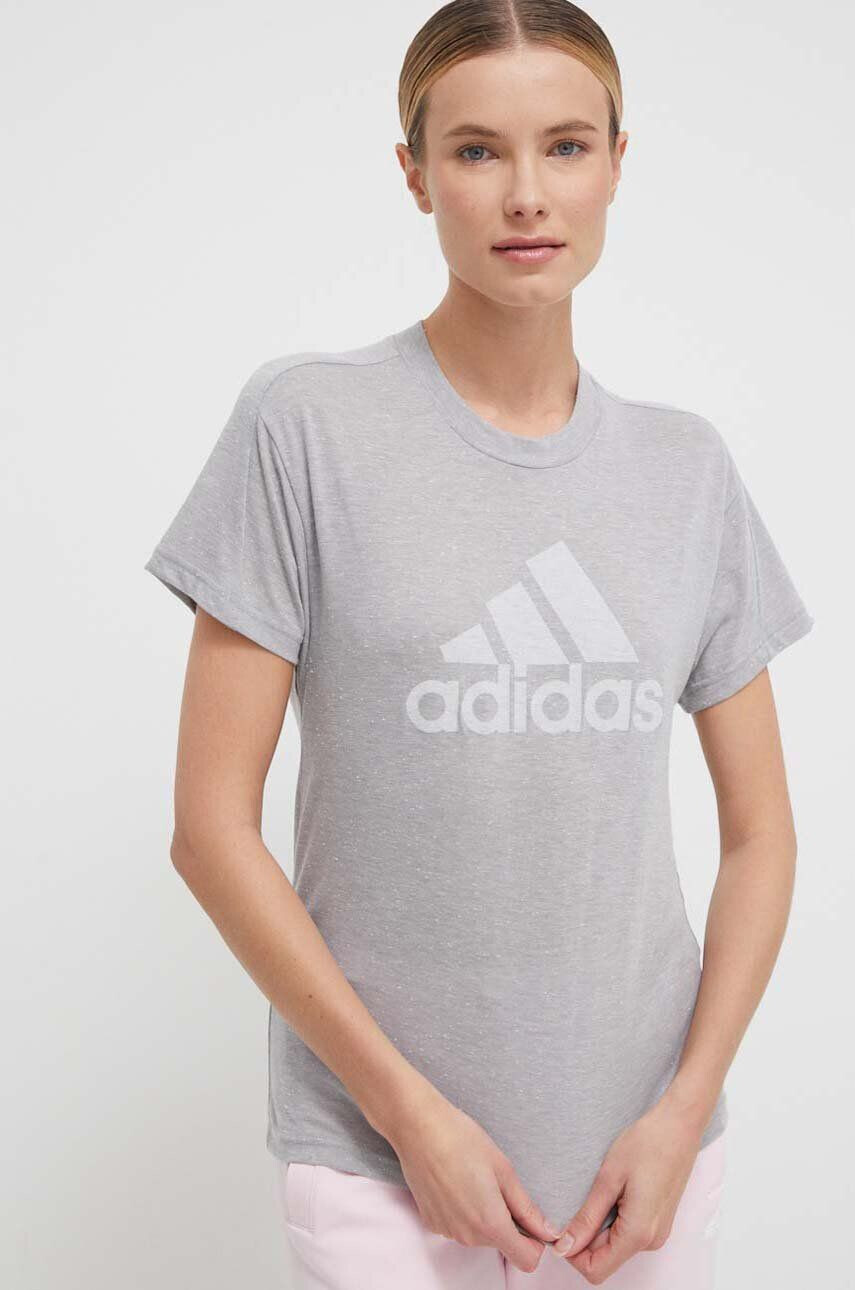 adidas Tričko dámsky šedá farba - Pepit.sk