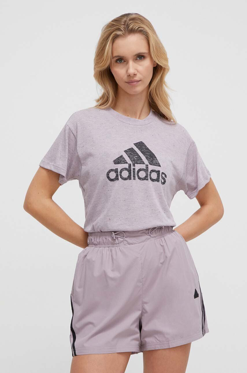 adidas Tričko dámsky fialová farba - Pepit.sk