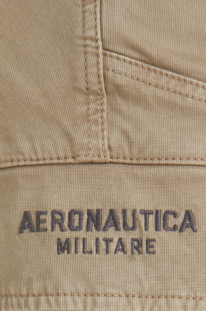 Aeronautica Militare Bavlnené nohavice pánske béžová farba rovné - Pepit.sk