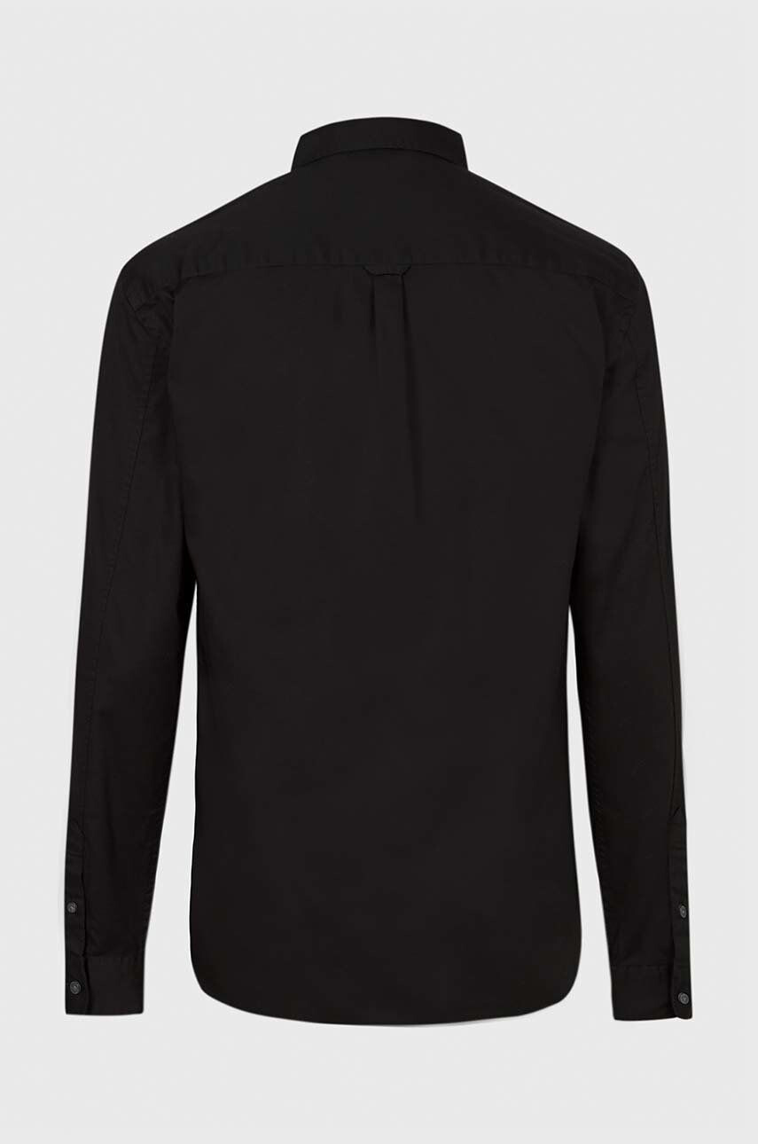 AllSaints Košeľa pánska čierna farba regular s golierom button-down - Pepit.sk