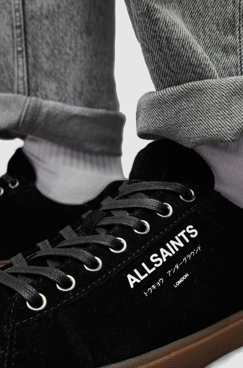 AllSaints Semišové tenisky Underground čierna farba MF589Z - Pepit.sk