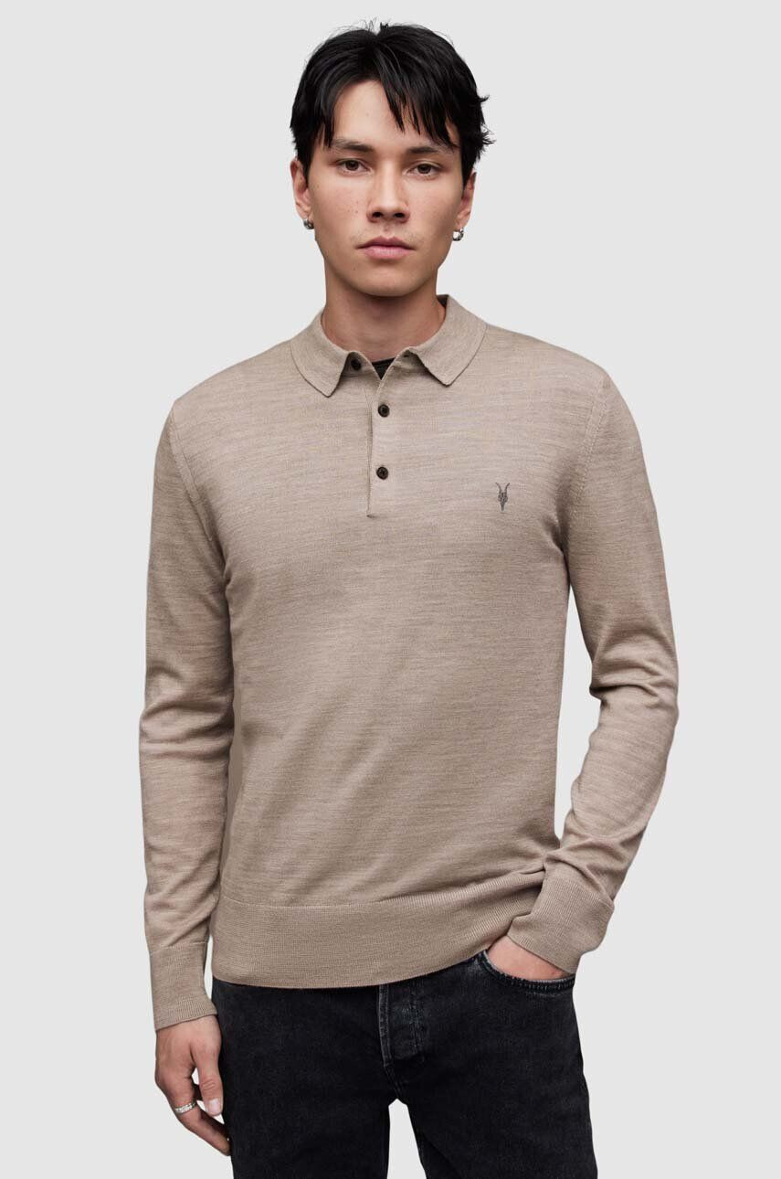 AllSaints Sveter Mode Merino LS Polo - Pepit.sk