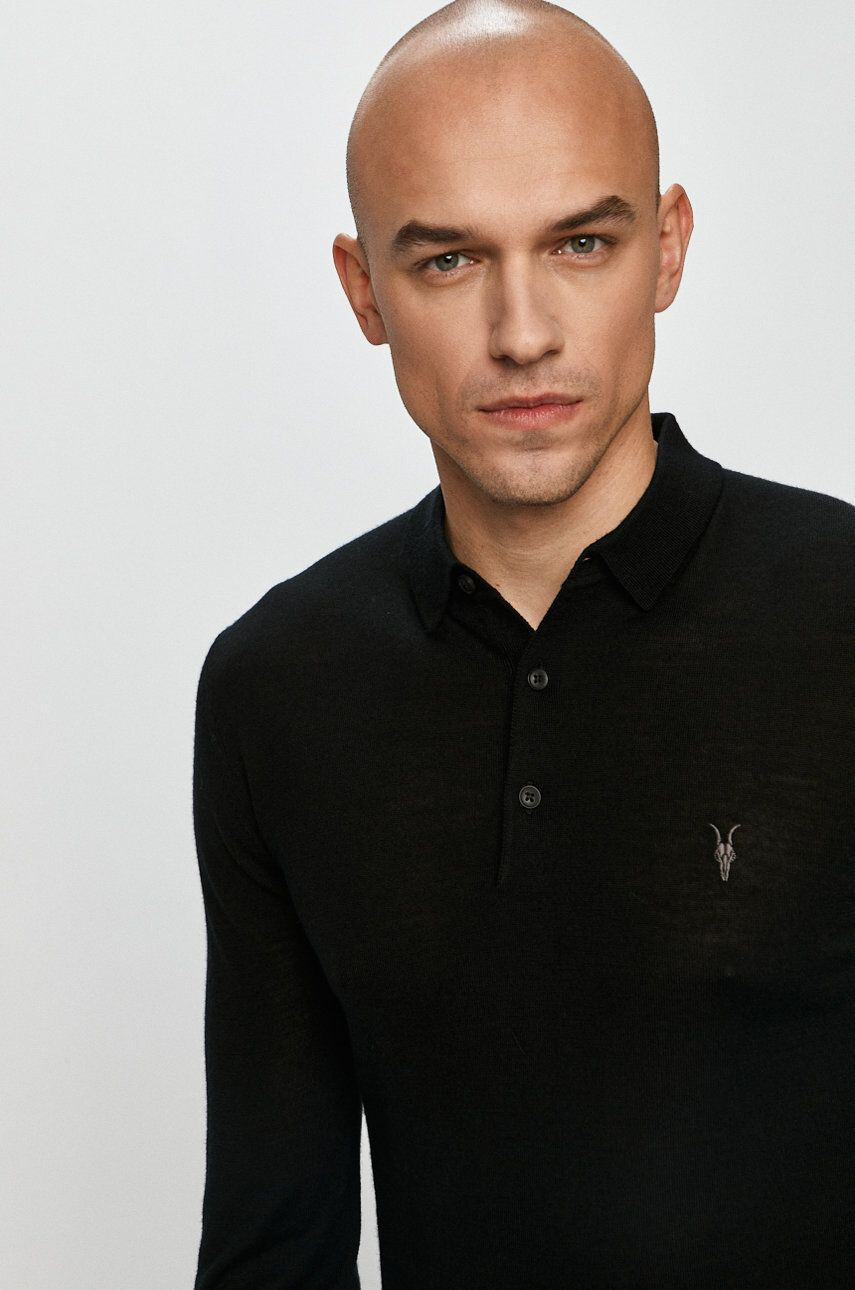 AllSaints Tričko s dlhým rukávom Mode Merino LS Polo - Pepit.sk