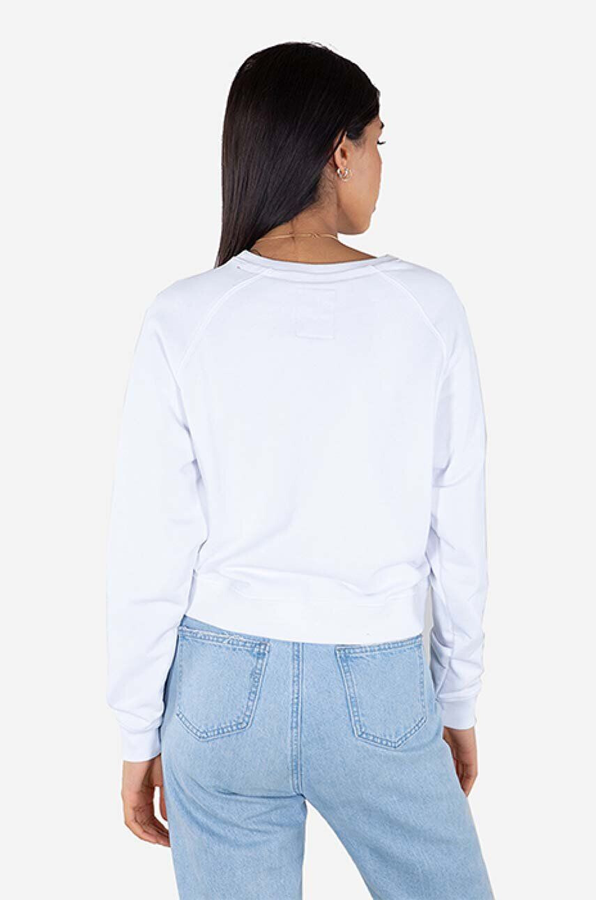 Alpha Industries Mikina Boxy Sweater Wmn 128052.09-white dámska biela farba s potlačou 128052 09 - Pepit.sk