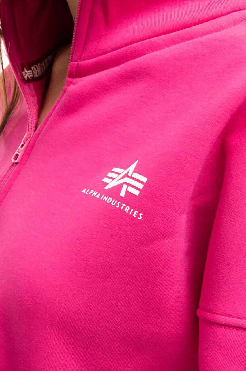 Alpha Industries Mikina Sweats & Hoodys 108031.651-pink dámska ružová farba jednofarebná - Pepit.sk