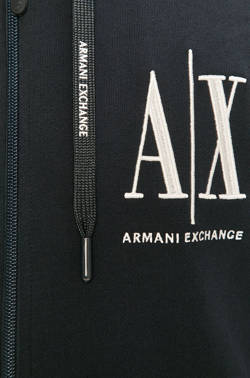 Armani Exchange Bavlnená mikina pánska tmavomodrá farba jednofarebná - Pepit.sk