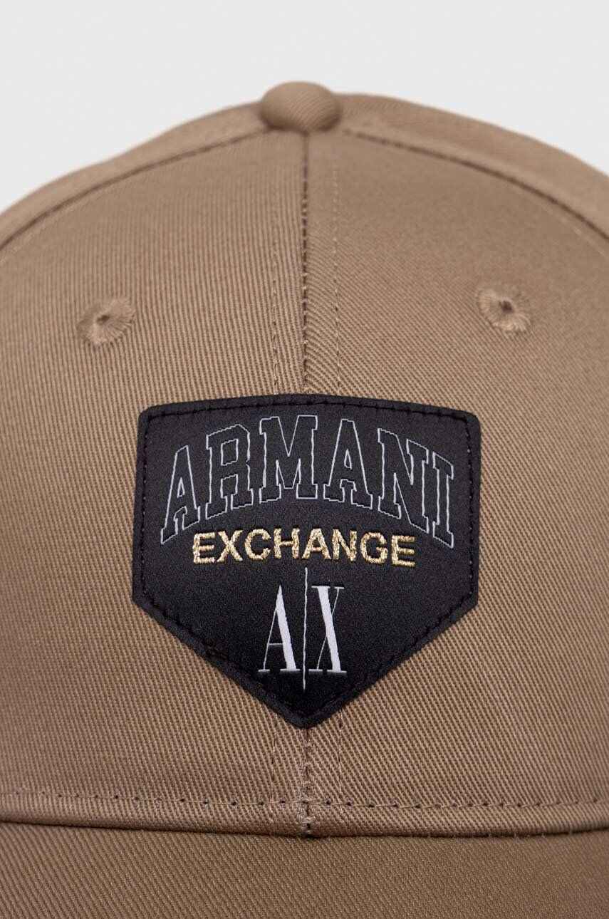 Armani Exchange Bavlnená šiltovka béžová farba s nášivkou - Pepit.sk