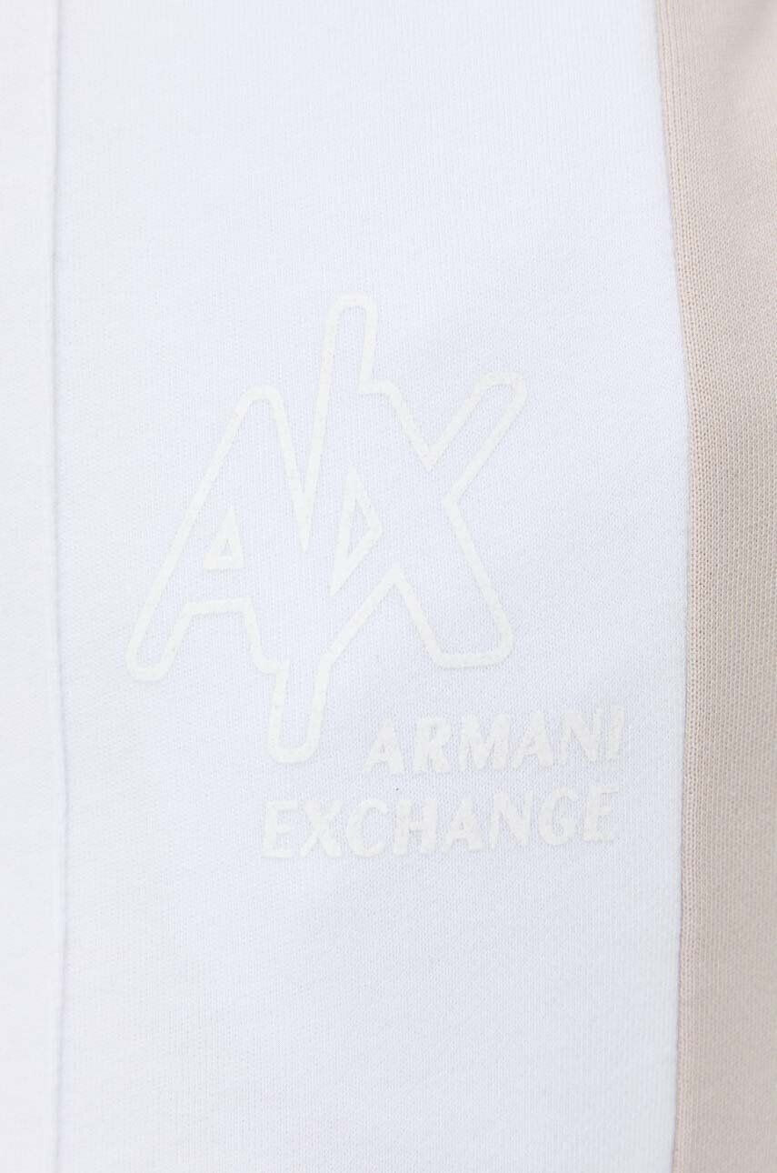 Armani Exchange Bavlnené tepláky biela farba s potlačou - Pepit.sk