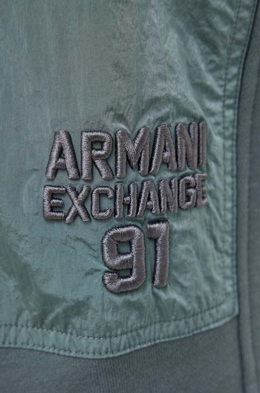 Armani Exchange Bavlnené tepláky zelená farba jednofarebné - Pepit.sk