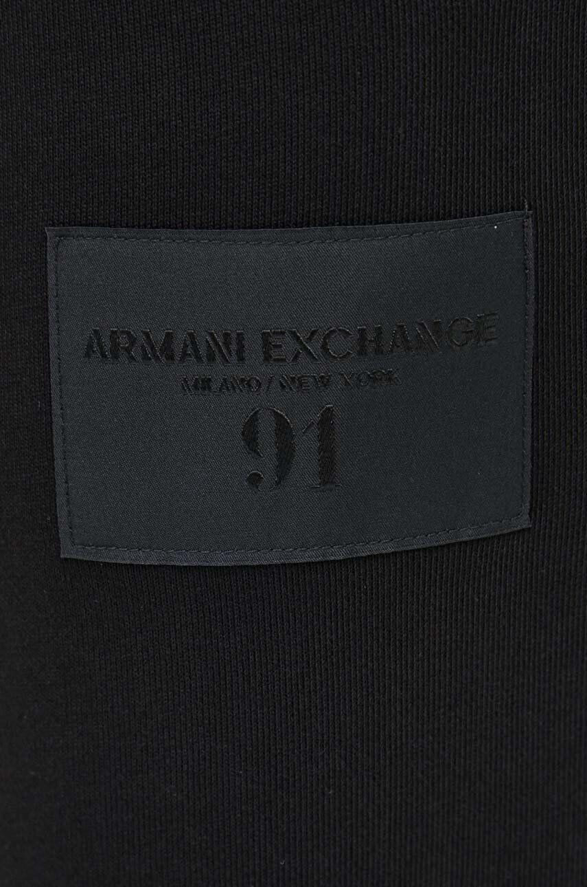 Armani Exchange Bavlnené tepláky čierna farba jednofarebné - Pepit.sk