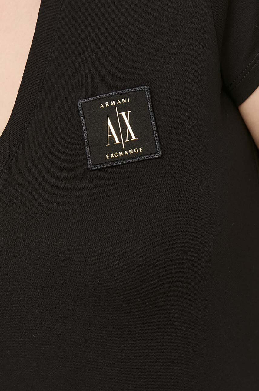 Armani Exchange Bavlnené tričko čierna farba - Pepit.sk