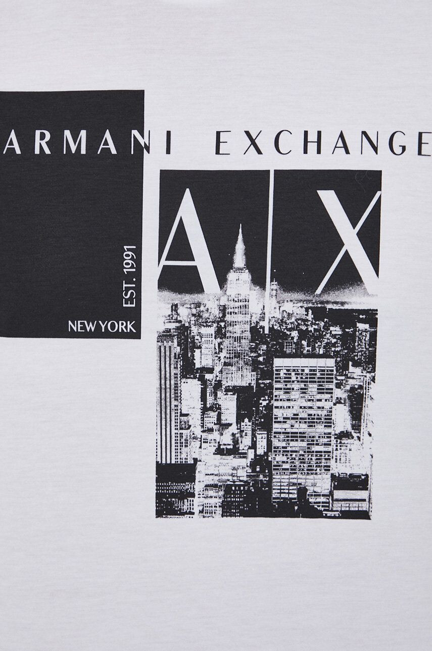 Armani Exchange Bavlnené tričko biela farba - Pepit.sk