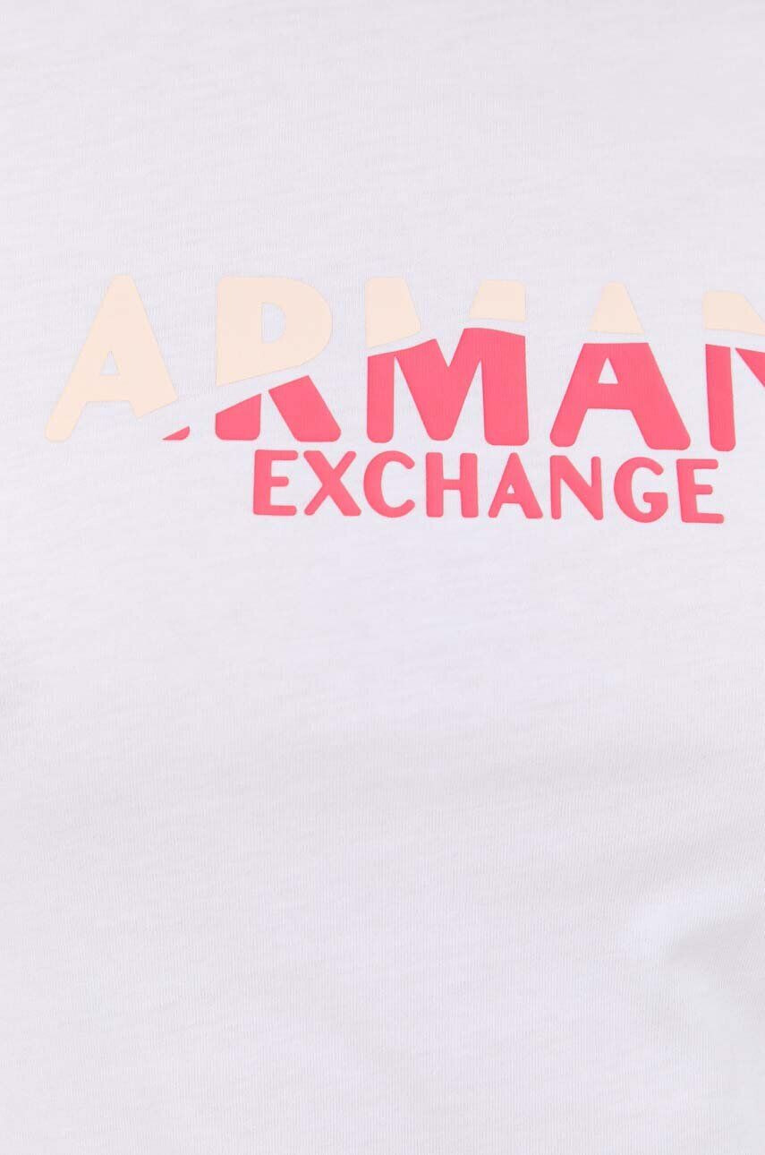 Armani Exchange Bavlnené tričko biela farba - Pepit.sk