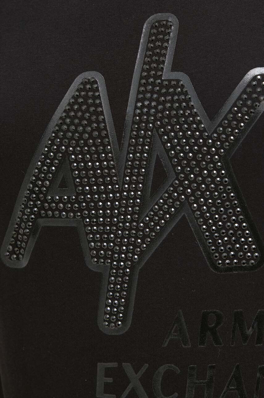 Armani Exchange Bavlnené tričko čierna farba - Pepit.sk