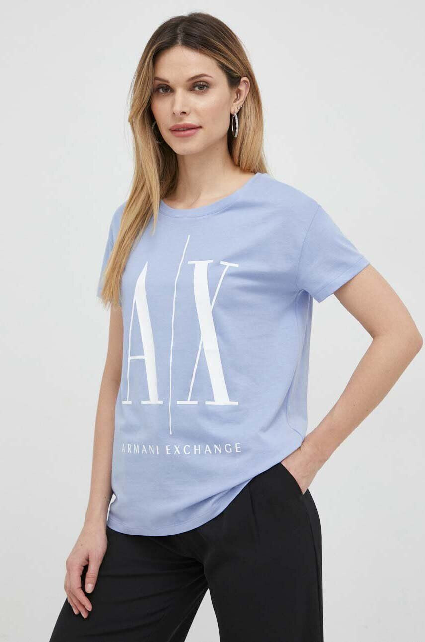 Armani Exchange Bavlnené tričko ružová farba - Pepit.sk