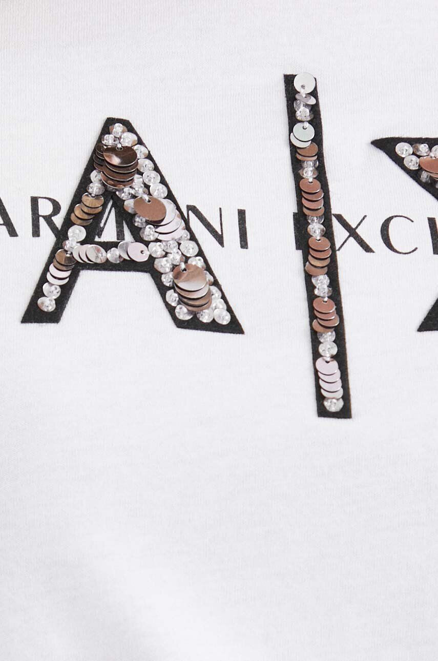 Armani Exchange Bavlnené tričko biela farba - Pepit.sk