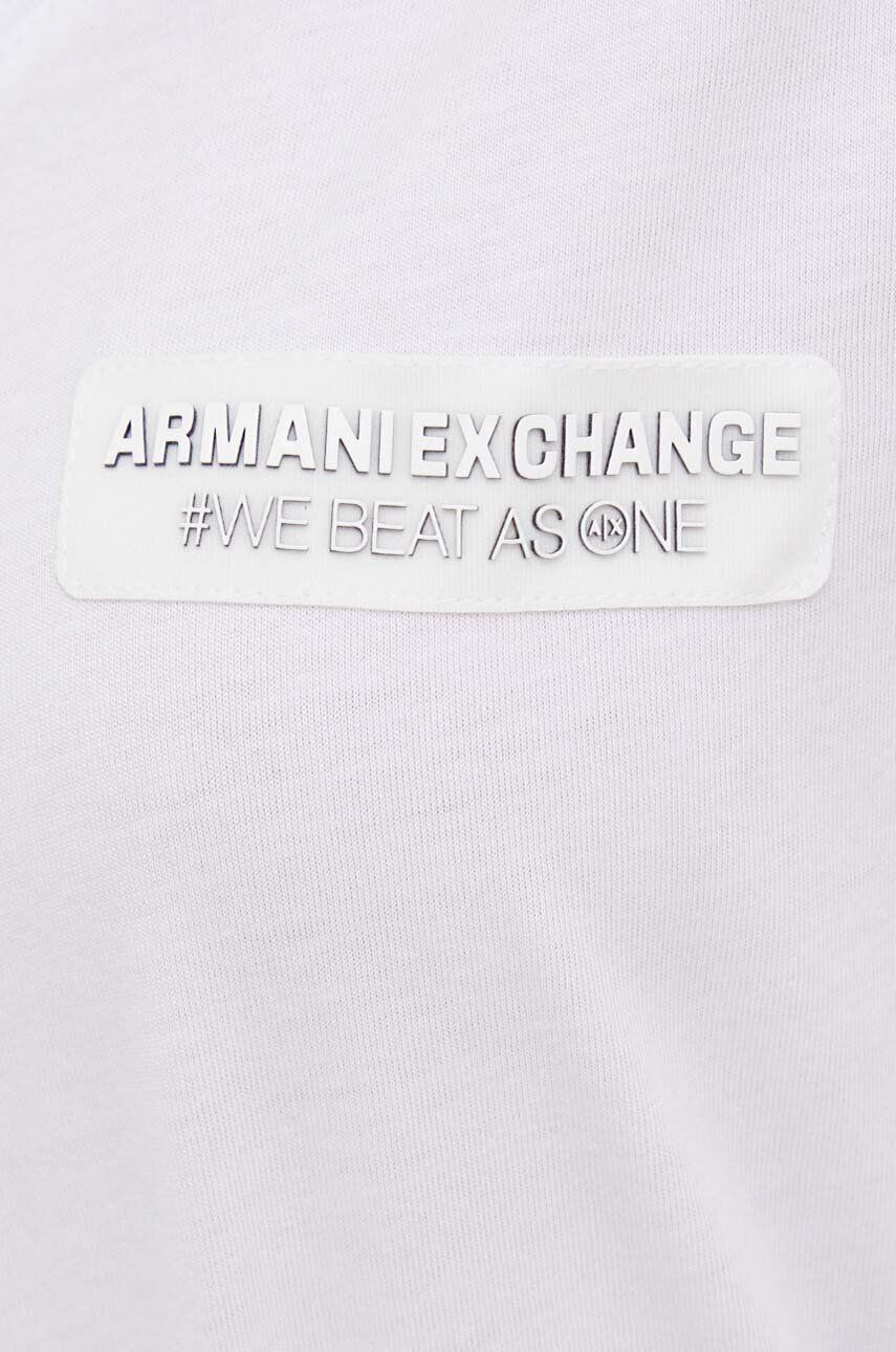 Armani Exchange Bavlnené tričko biela farba - Pepit.sk