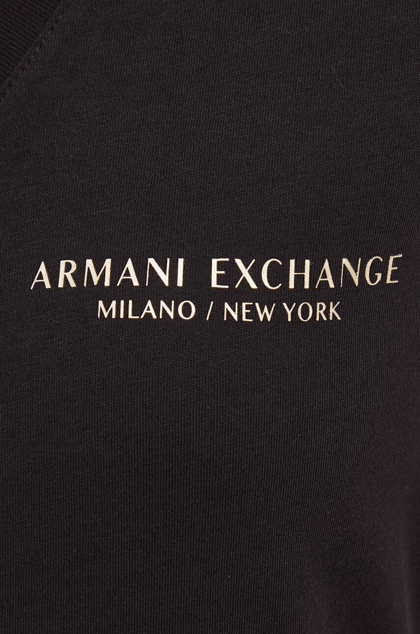 Armani Exchange Bavlnené tričko čierna farba - Pepit.sk