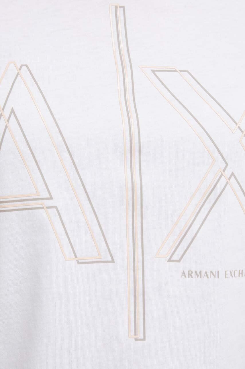 Armani Exchange Bavlnené tričko dámsky biela farba - Pepit.sk