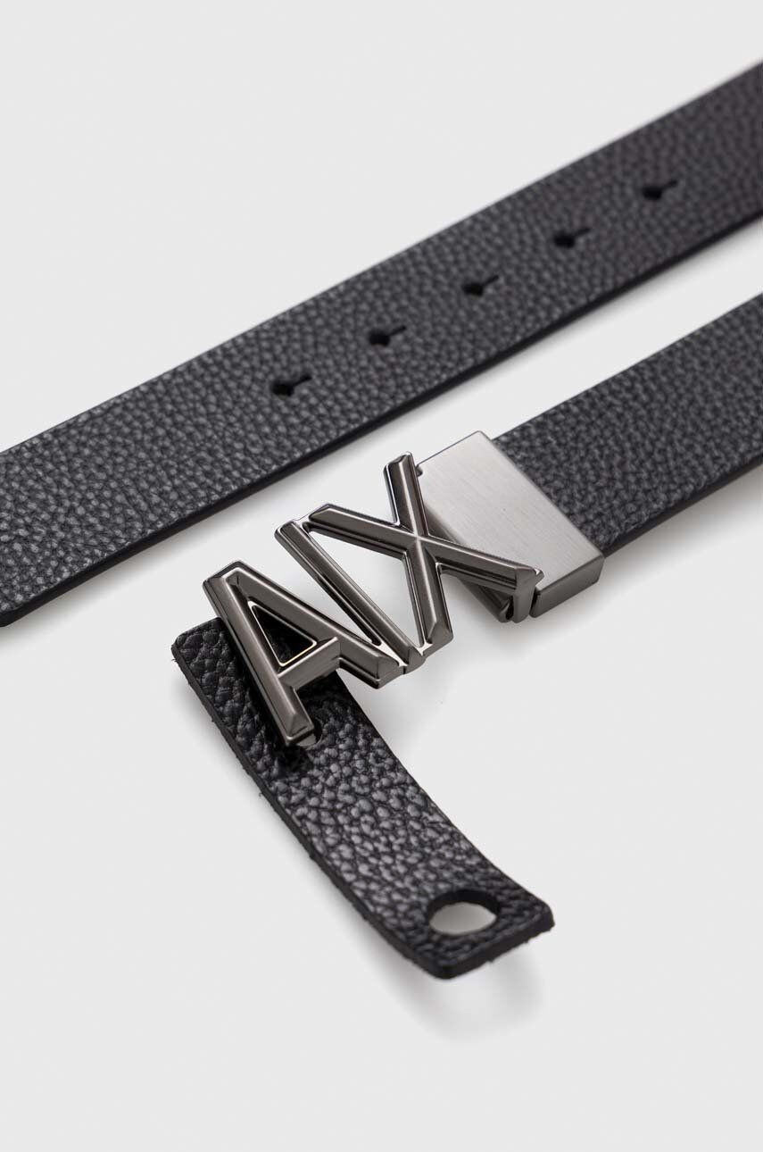 Armani Exchange Kožený opasok pánsky čierna farba - Pepit.sk