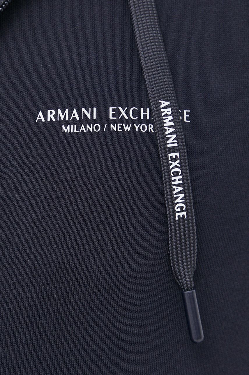 Armani Exchange Mikina pánska tmavomodrá farba s potlačou - Pepit.sk