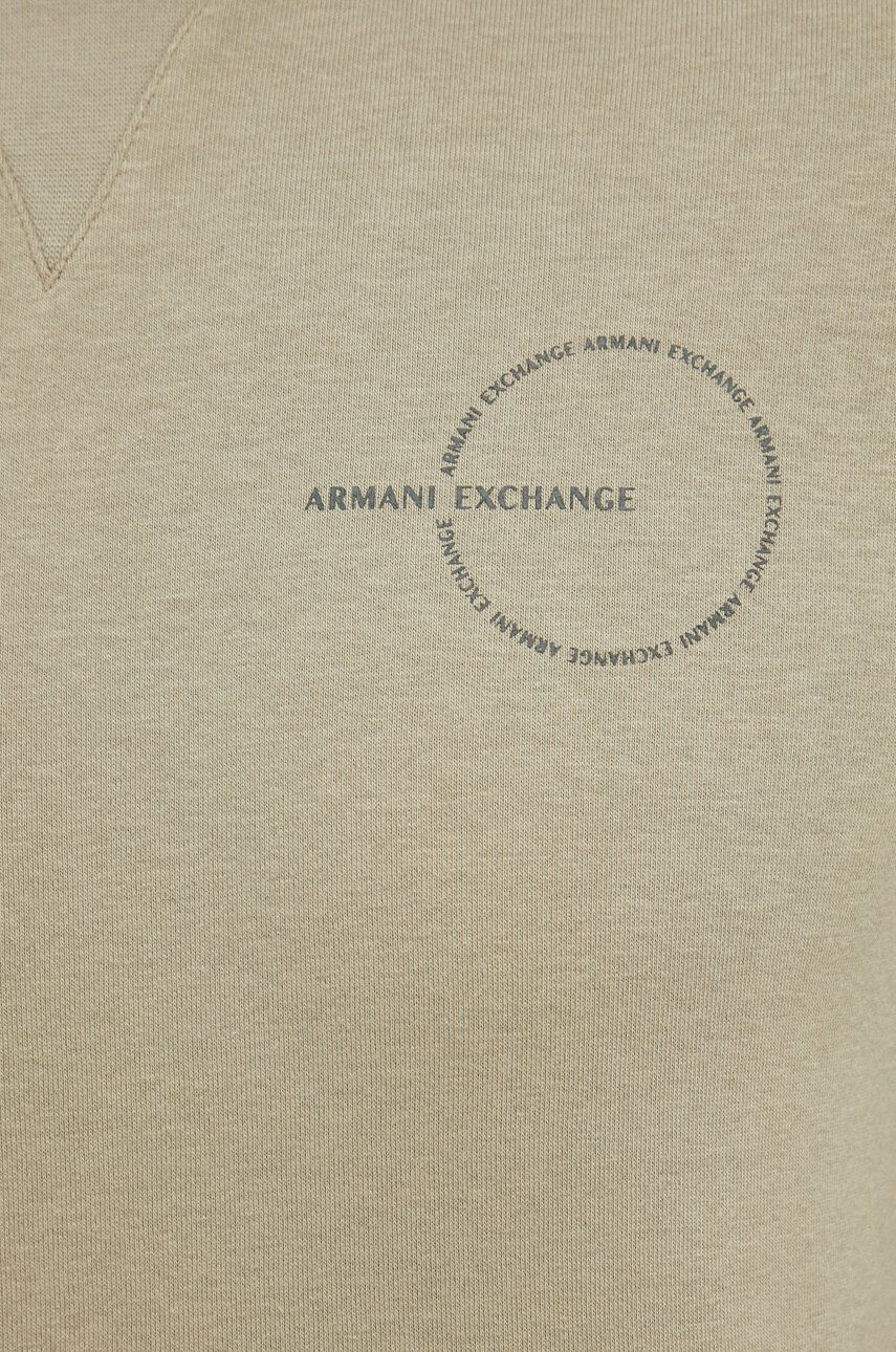 Armani Exchange Mikina pánska zelená farba s potlačou - Pepit.sk