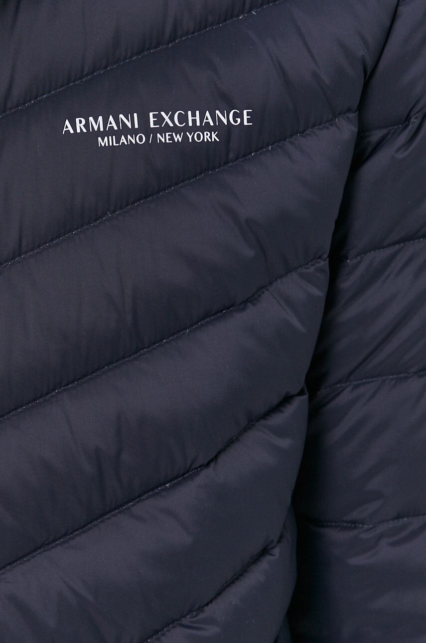 Armani Exchange Páperová bunda pánska tmavomodrá farba zimná - Pepit.sk