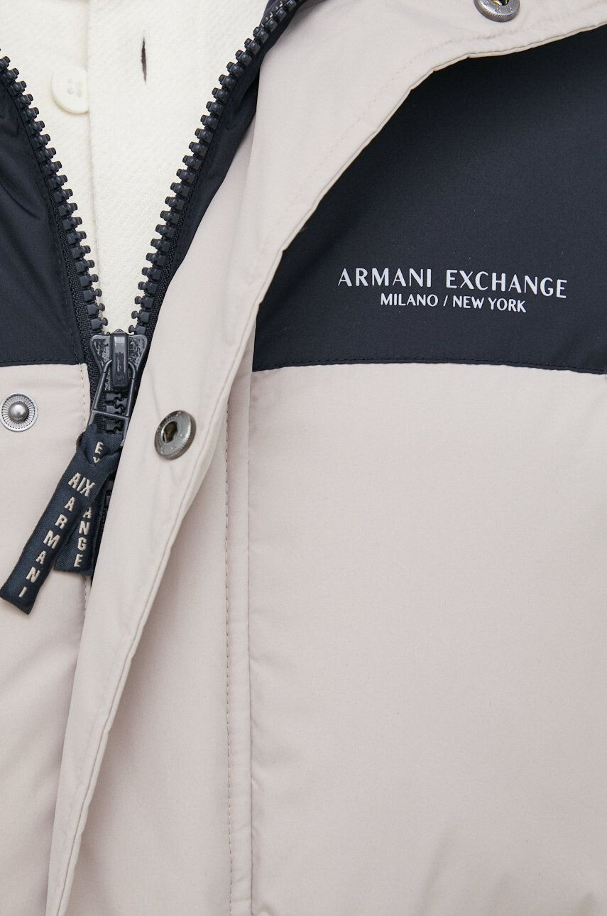 Armani Exchange Páperová bunda dámska tmavomodrá farba zimná - Pepit.sk