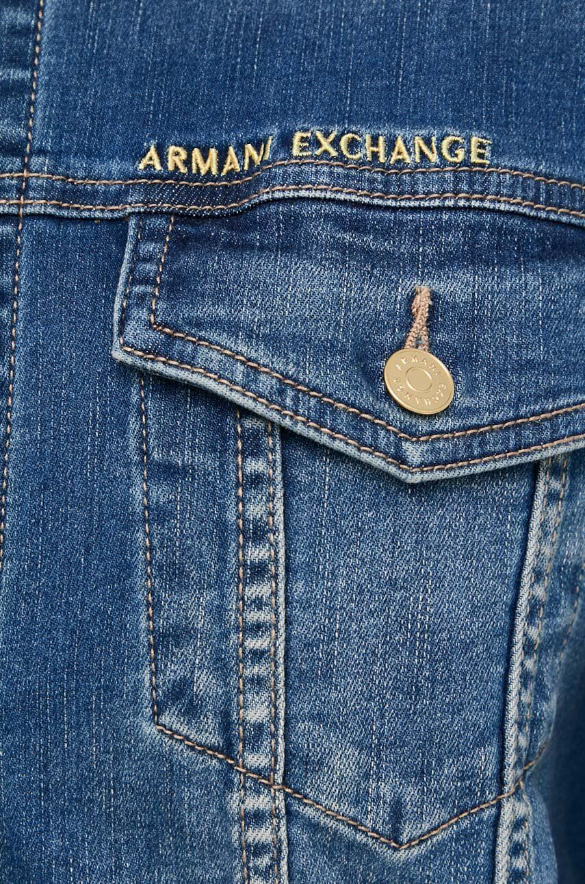 Armani Exchange Rifľová bunda dámska čierna farba prechodná - Pepit.sk