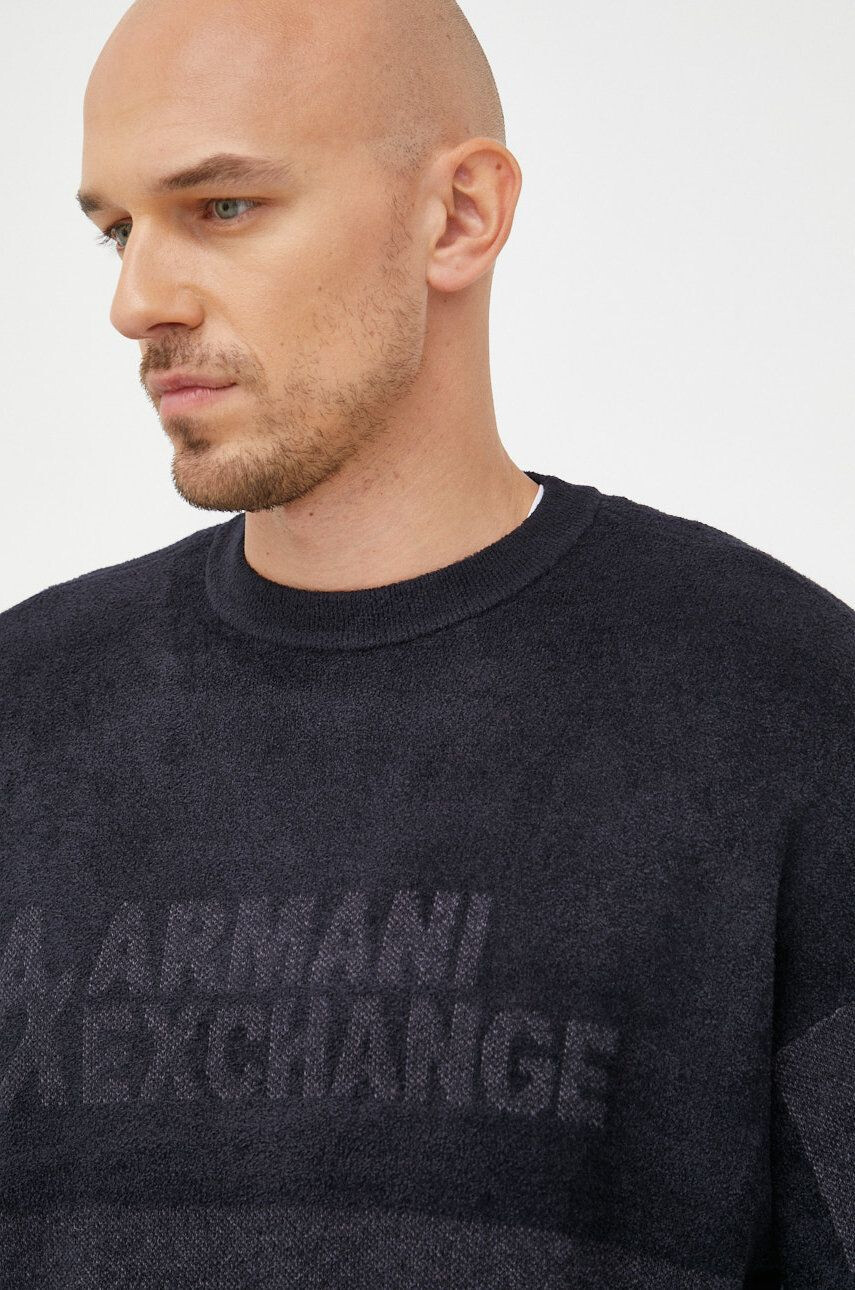 Armani Exchange Sveter pánsky tmavomodrá farba tenký - Pepit.sk