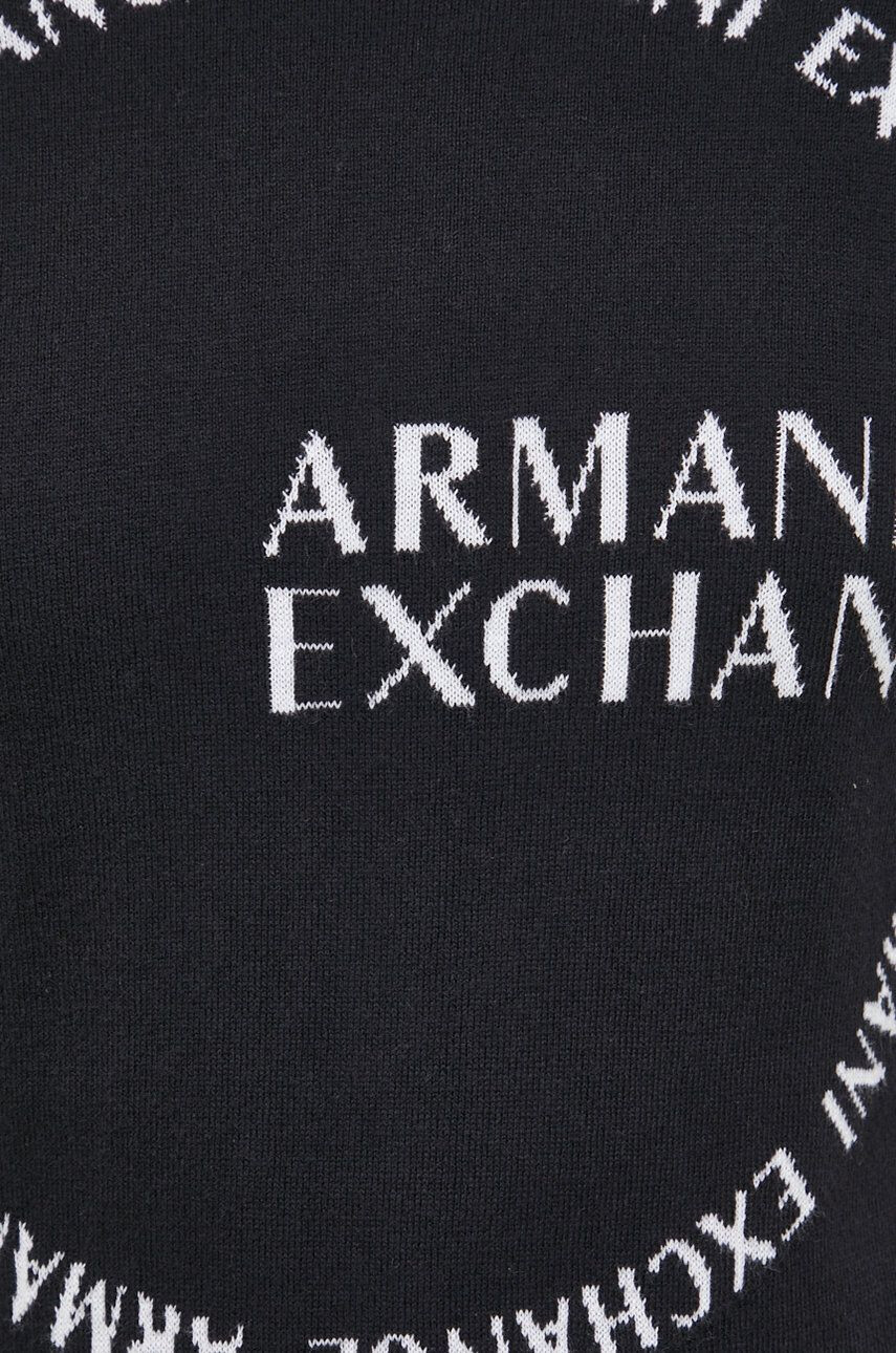 Armani Exchange Sveter s prímesou kašmíru tmavomodrá farba tenký - Pepit.sk