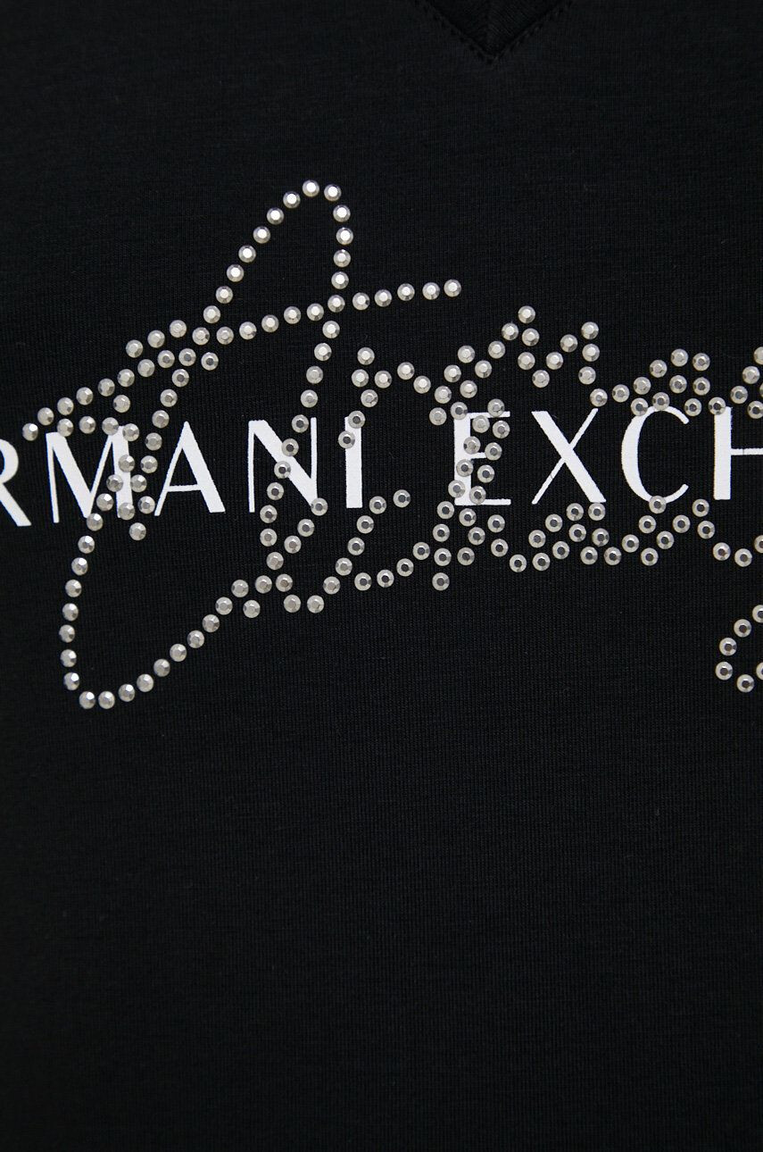 Armani Exchange Tričko dámsky čierna farba - Pepit.sk