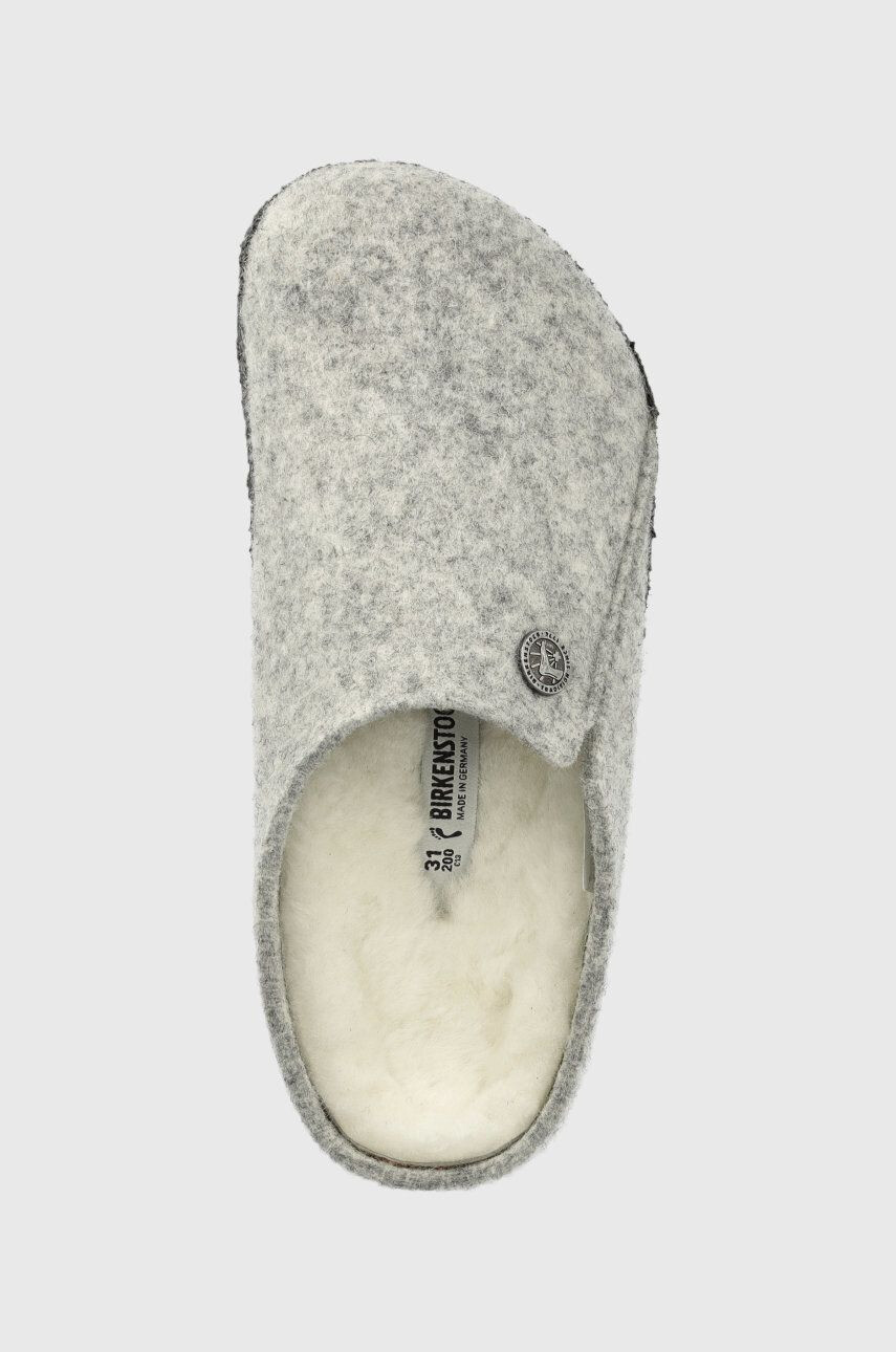 Birkenstock Detské vlnené papuče šedá farba - Pepit.sk